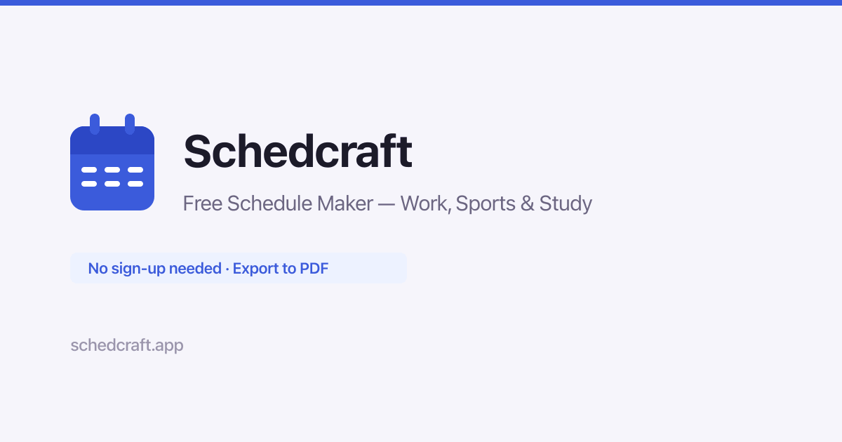 Free Teacher Schedule Maker — Class Timetable | Schedcraft